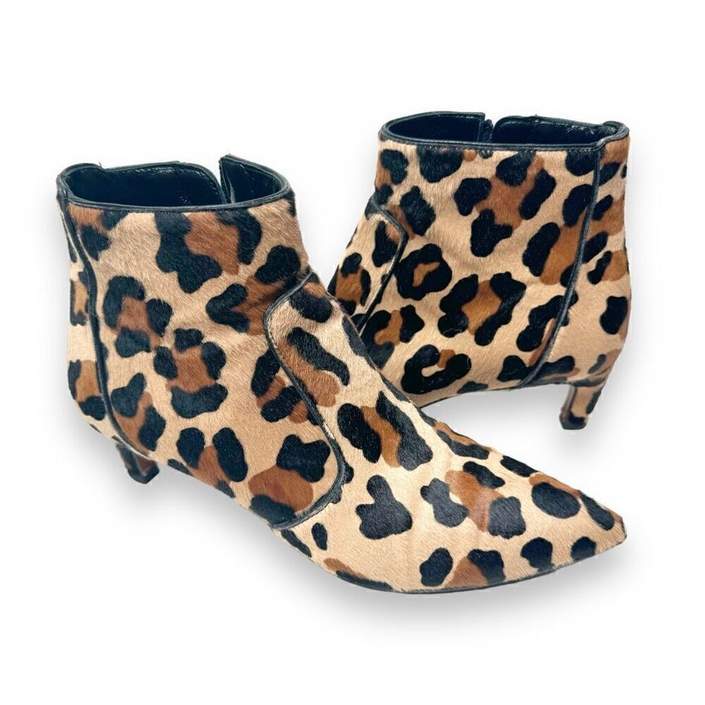 Aquatalia Marilisa Weatherproof Genuine Calf Hair Bootie Leopard Women’s Size 8